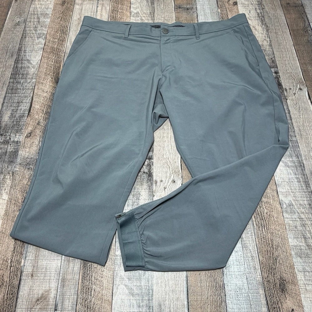 Primo Golf Jogger Pants Mens 40x28 Gray Stretch Performance Tapered Ankle Zip